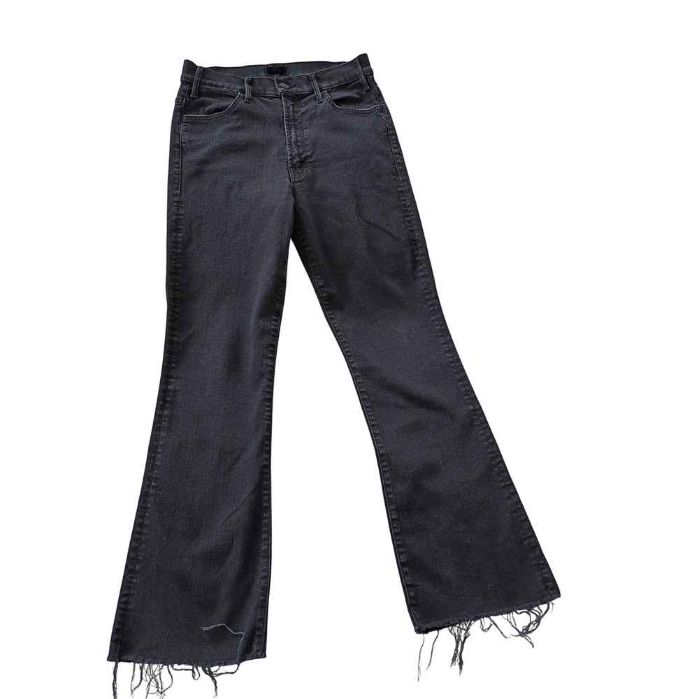 MOTHER The Hustler Ankle Fray Not Guilty Black High‎ Rise Flare 28x27 NWOT $248